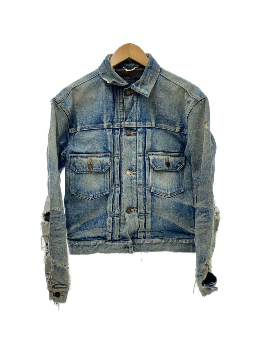 SAINT LAURENT (YSL) SAINT LAURENT G JAN DAMAGE TRACKER JACKET XS DENIM IDG