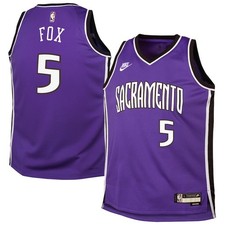 Kids Sacramento Kings DeAaron Fox Purple Nike Jersey Size XL(18/20) NWT