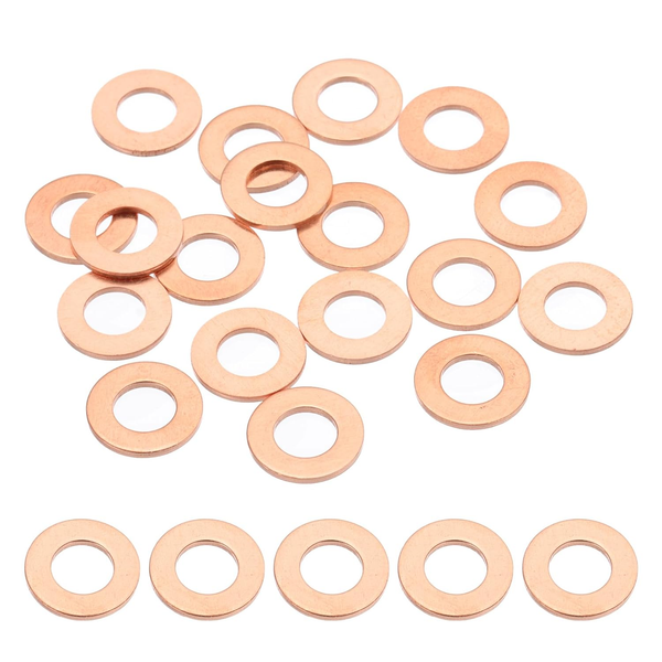 18 StüCk Unterlegscheiben M6, M6X12X1Mm Kupferdichtringe Kupfer Flach Dichtungsr-image