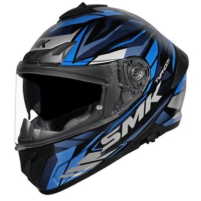 SMK Typhoon Rival Motorradhelm GL256 blau schwarz 