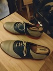 Vtg Walk -over Saddle Shoes Mens 8.5  Tan Navy  Brick Sole Oxfords — photo 4