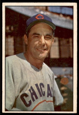 1953 Bowman Color #30 PHIL CAVARRETTA  Mgr  Chicago Cubs  VG+ (Gunk spot LR)