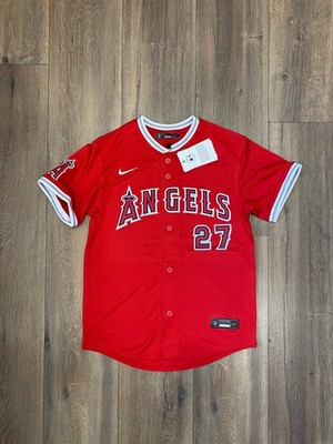 Nike x LA Angels x Mike Trout #27 Red Alternate Limited Jersey Youth Sizes New