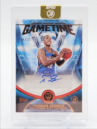 THOMAS SORBER 2025-26 TOPPS 3 GAME TIME ROOKIE BRONZE RC AUTO /25 Q3668