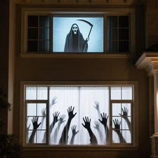 Best Holographic Rear Projection Screen 75x45 Portable Halloween with Mounting