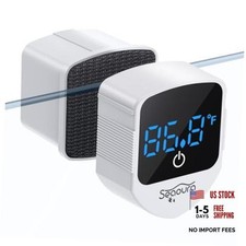 2-in-1 Aquarium Magnetic Cleaner with Digital Thermometer Floating White