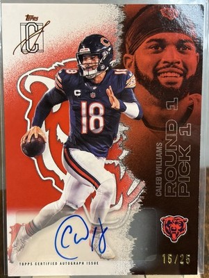 2025 Topps Signature Class Football Caleb Williams 15/25 Red AUTO #11 CHI Bears