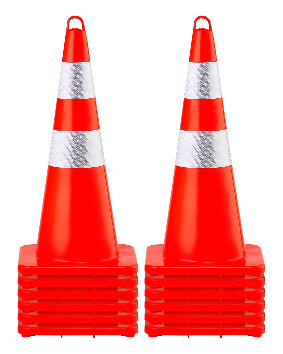Cône de signalisation réfléchissant VEVOR lot de 12 plots de chantier orange de 73 cm