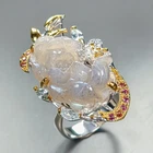 Jewellery 12 ct+ Natural Labradorite Ring 925 Sterling Silver Size 8.5 /R468428