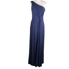 BHLDN Elegant One-Shoulder Navy Blue Gown Womens Formal Maxi Dress