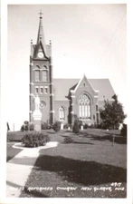 Vintage RPPC Swiss Reformed Church New Glarus WI Wisconsin Real Photo Postcard