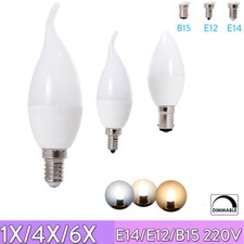 Bombilla Vela LED Regulable 220v 240v Bombillas 5w E14 B15 E12 3000k 4500k 6000k