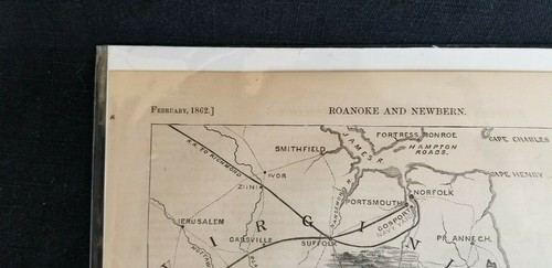 Vtg Map of North Carolina 1866 Harper's History of the Great Rebellion - Picture 3 of 6