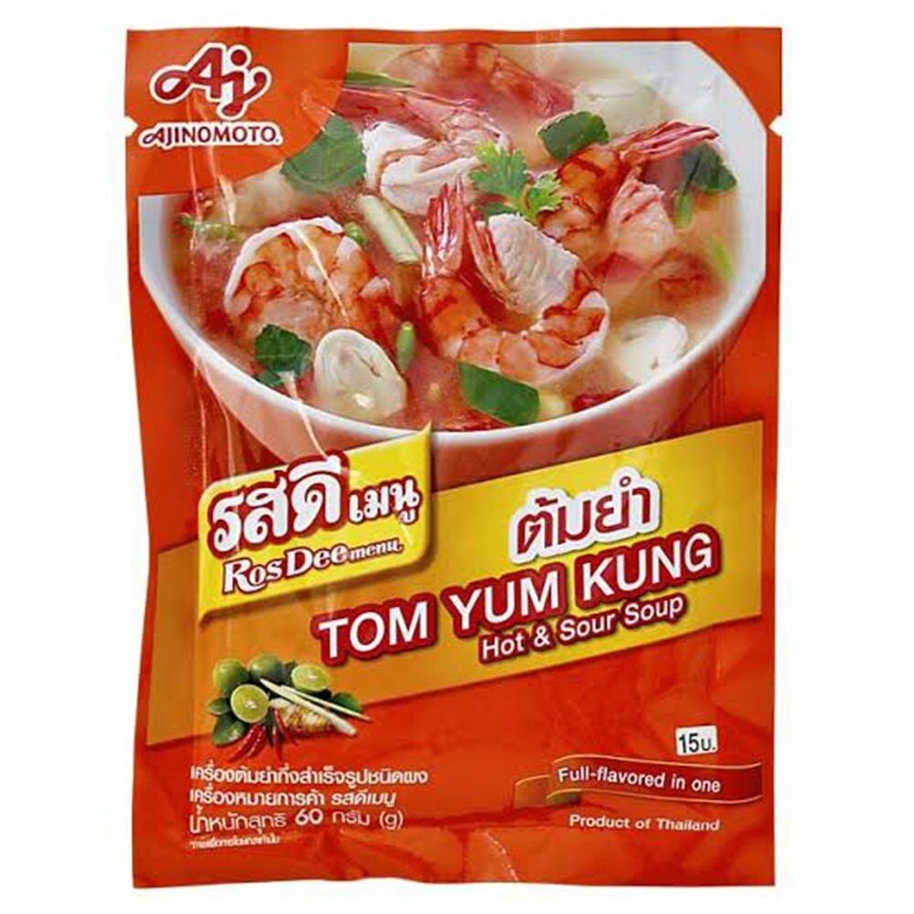 Tom Yum Kung Sopa Rosdee Polvo Tailandés Sabor Ácido Menú Fácil de Cocinar 60 g.