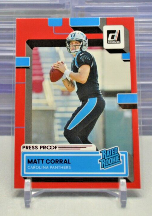 Matt Corral 2022 Donruss #302 PRESS PROOF RED Rated Rookie Panthers RC  2-A