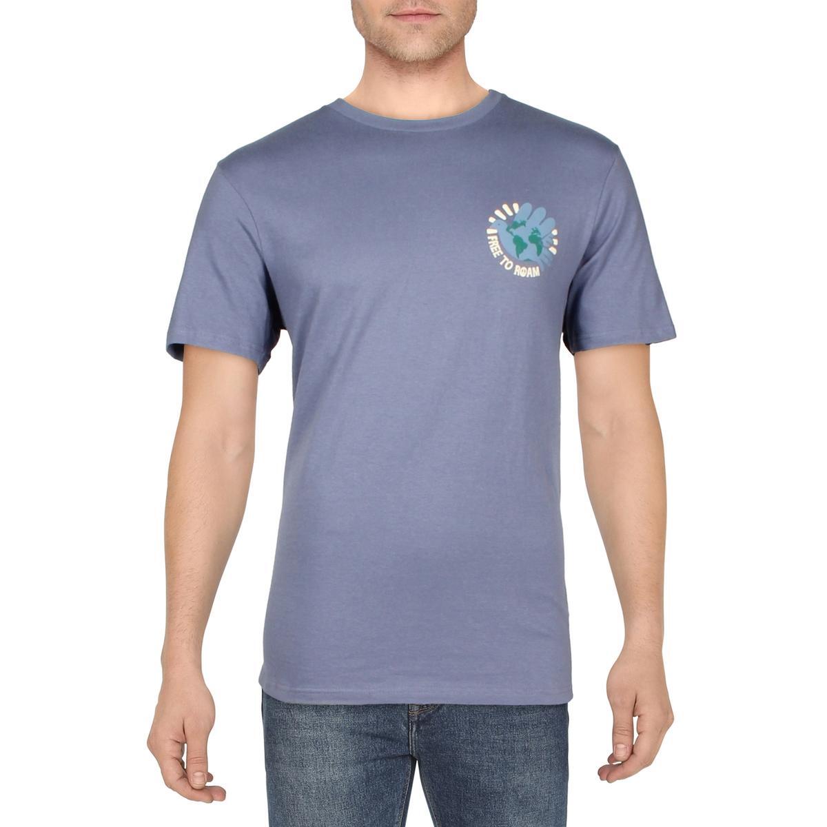 Cotton On Mens Blue Cotton Short Sleeve Tee Graphic TShirt L BHFO 9250