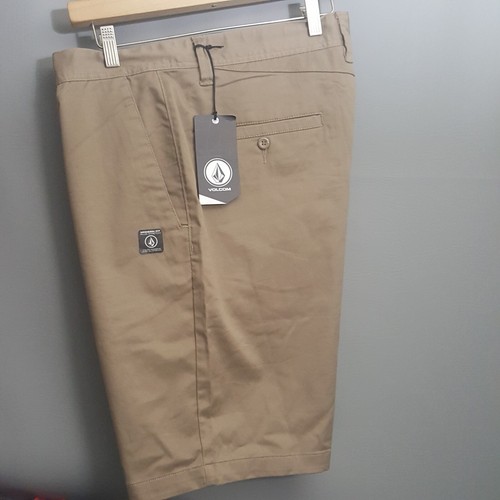Volcom Mens Shorts Frickin Modern Fit Stretch Chino Khaki Tan Brown Size 38 NWT - Picture 6 of 7