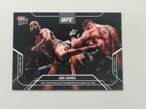 2024 UFC Topps Now #34 Jon Jones Champion Retains Via TKO Card