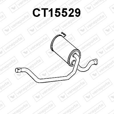 Silencieux intermédiaire pour Citroën XM 2.5 et 2.1 TD en acier aluminisé