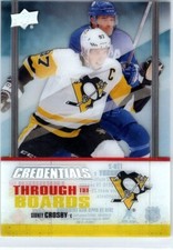 2019-20 Upper Deck Credentials Through the Boards Sidney Crosby Pittsburgh