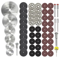 63x Cutting Wheel Set for Dremel Rotary Tool HSS Circular Saw Blade Diamond Disc