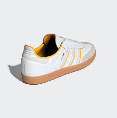Adidas Originals Men's Samba OG White Crew Yellow Sneakers ID1479