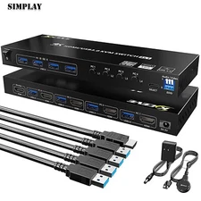 KVM401A 4K Ultra HDMI/USB3.0 KVM Switch 4 Port with Wired Remote Control