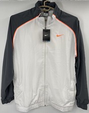 Nike Dri Fit Track Jacket Windbreaker NWT Size XL White Gray Orange