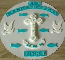 Kommunion Konfirmation Firmung Taufe Tortenaufleger Tortendeko Fondant Torte