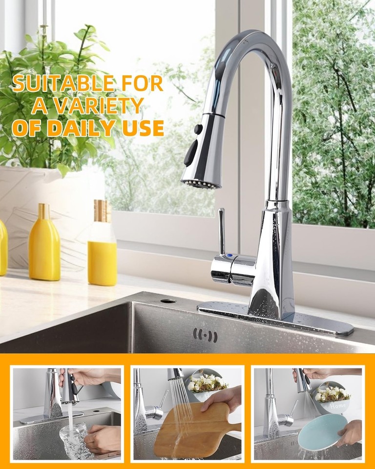 Kitchen Faucet Head Replacement, 3Function Kitchen Sink Faucet Parts