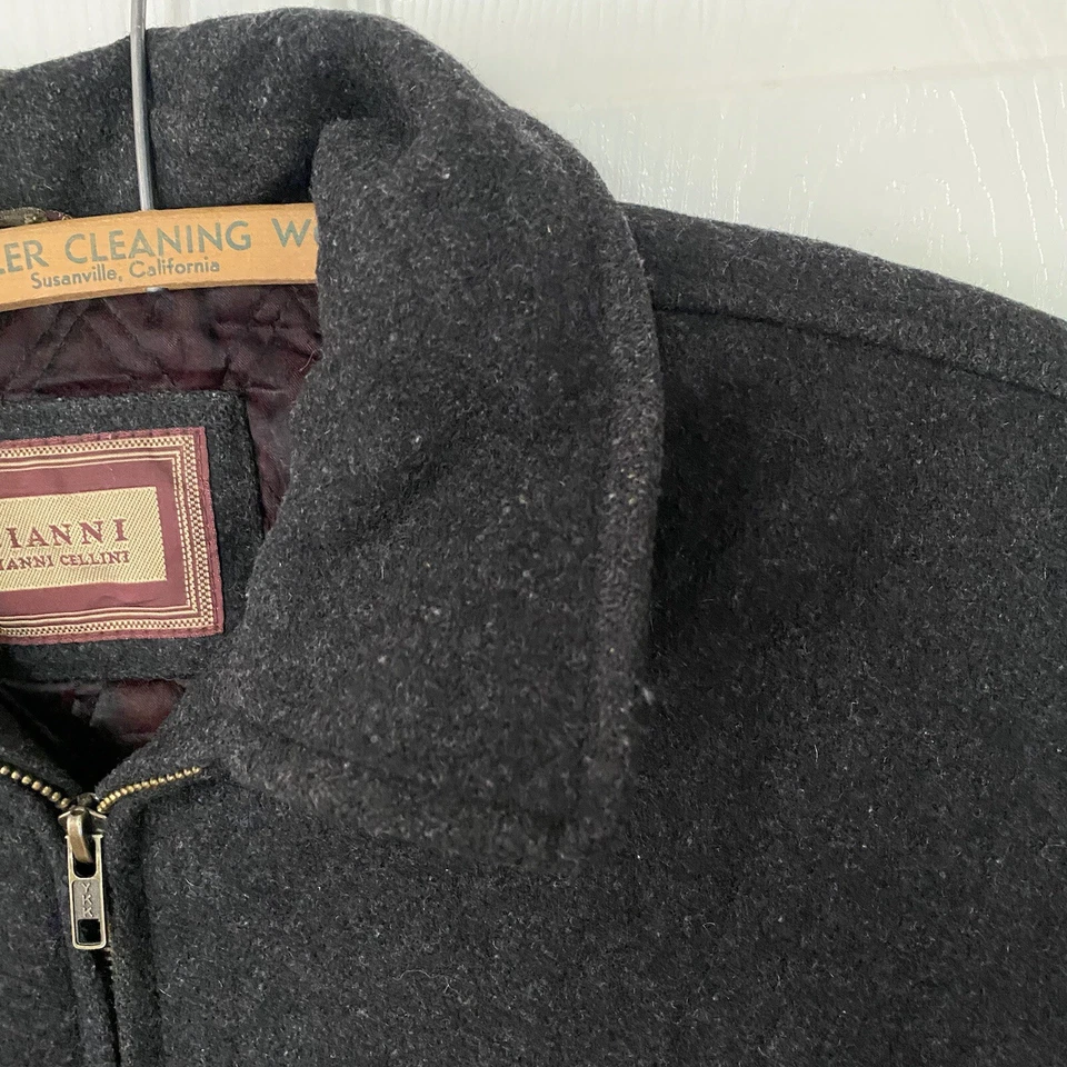 Cianni Cellini Hand Tailored Wool Bomber Jacket Men’s L Made In Italy - Image 2 of 4