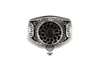 Black Sun Wheel Ring Black Sun Ring Silver Black Sun Ring Silver 925