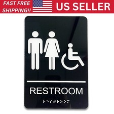 Restroom Sign, ADA Compliant with Braille Acrylic 