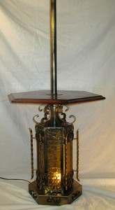 Vintage Floor Lamp Spanish Gothic Medieval Wood Table 53 Ebay