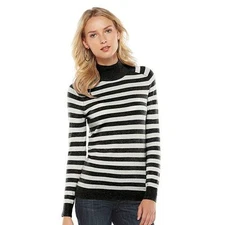 Apt.9 Women's Essential Stripe Turtleneck ~ Choice of Size/Color ~ NWT!