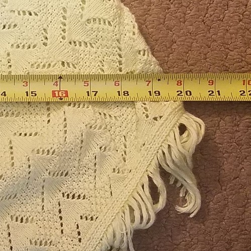 Coolwear USA Lime Green Crocheted Shawl Girls S/M Sweater Fringe Pink Flower - Picture 8 of 8