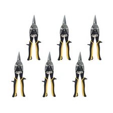 Jetech 10 Inch Offset Straight Cut Aviation Snips Ergonomic TPR Soft Grip-6 Pack