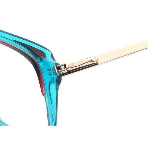 Mixed-color Cat Eye Eyeglass Frames Women Acetate Metal Vintage Oversize Glasses - Picture 5 of 14