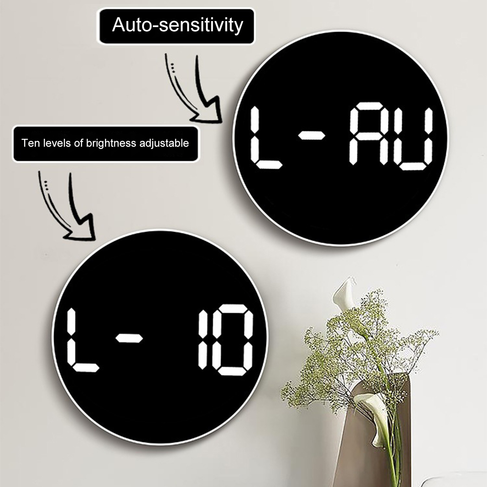 Electronic Wall Clock Multifunctional Timer 10 Inch Simple Electronic