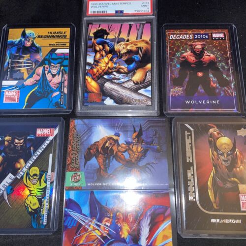 MARVEL CARDS WOLVERINE COLLECTION Prism & Foil inserts + MASTERPIECES PSA 9 MINT - Picture 1 of 22