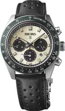Seiko Men's Prospex Speedtimer Solar Cream Dial Leather Band  Watch SSC943