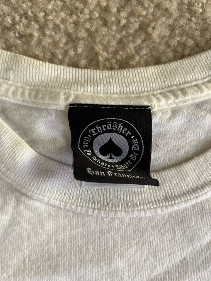 Vintage Thrasher Skate Rock Shirt Large Skateboard Punk Metal Skull