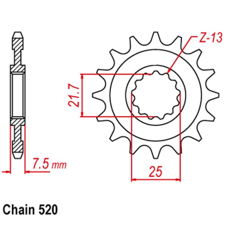 LOPOR 520 CNC 16T 43T Front Rear Motorcycle Sprocket for