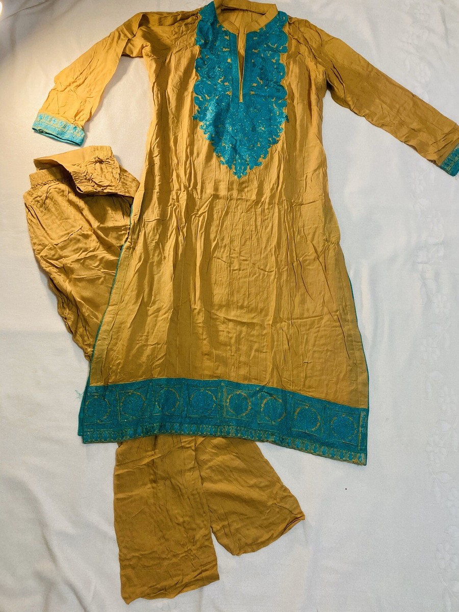 Large NEW 2 Piece Pakistani Shalwar Kameez Bust:22 in, Hips:23 in
