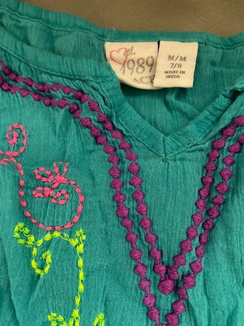 girl summer spring cotton beach cover tank dress nightgown Sz M 7 - 8  vacation