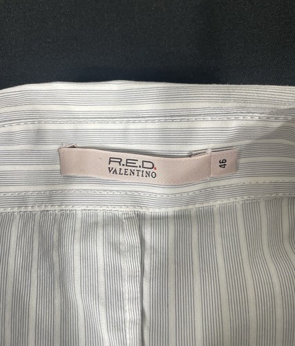 Red Valentino Gray Striped Long Sleeve Bow Detail Button Up Shirt Size EUR 46 - Picture 5 of 13