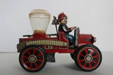 Vintage 1950's Japan Modern Toys Tin Litho Friction Fire Pumper Truck Toy (5.5")