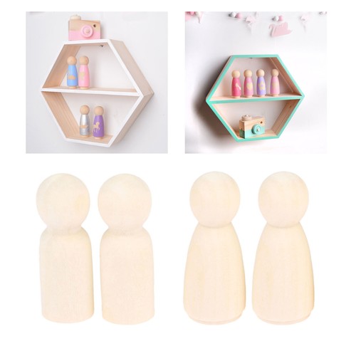 5/10 piezas 43 mm mujer hombre clavija madera muñecas figura hágalo usted mismo juguetes boda pastel adornos - Imagen 4 de 12