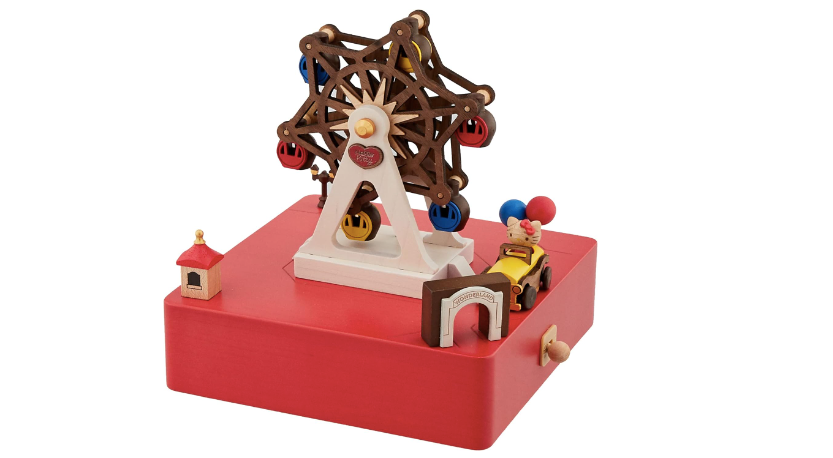 オルゴール Hello Kitty Wooden MusicBox Ferris wheel Sanrio Hello Kitty Wooden Music Box Ferris Wheel Look Upon