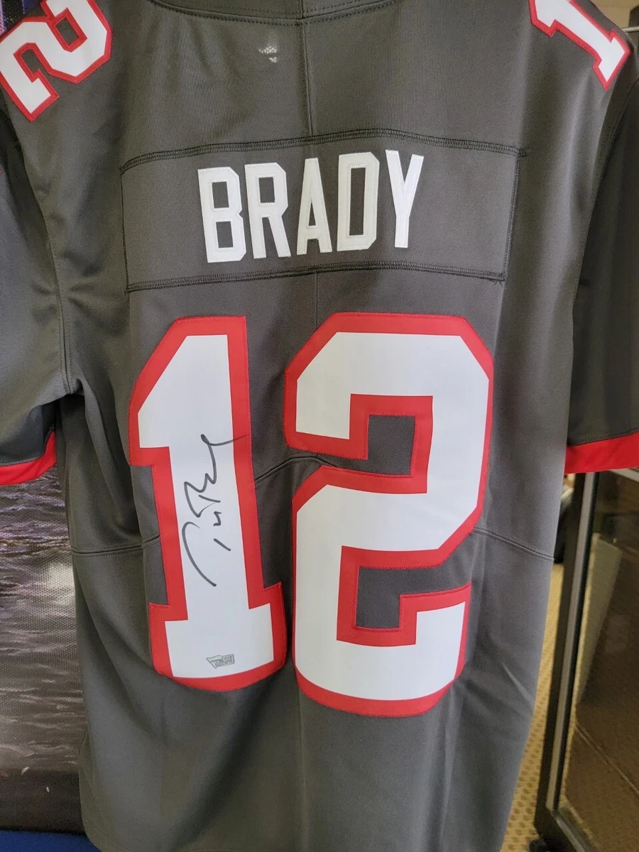 Tom Brady Tampa Bay Buccaneers Autographed Super Bowl LV Champions Pewter  Nike Limited Jersey with SB